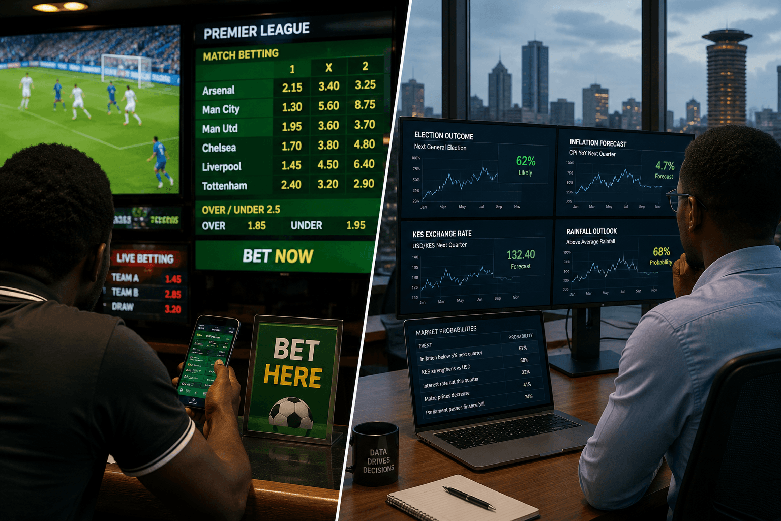 Comparison between sports betting and prediction markets with forecasting data and probability analysis