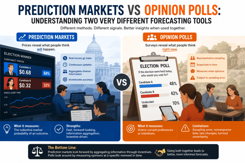 Prediction Markets vs Opinion Polls: Understanding Two Very Different Forecasting Tools