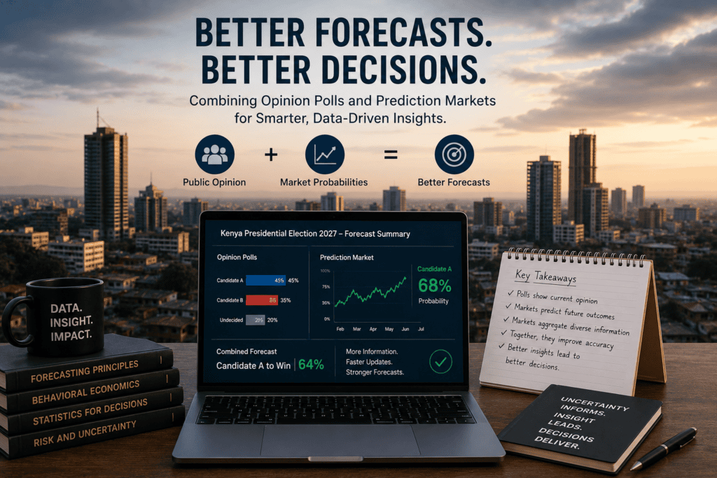 Comparison of prediction markets and opinion polls showing how combining both improves forecasting accuracy and decision-making.