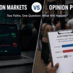 Comparison of prediction markets and opinion polls for election forecasting and probability analysis.